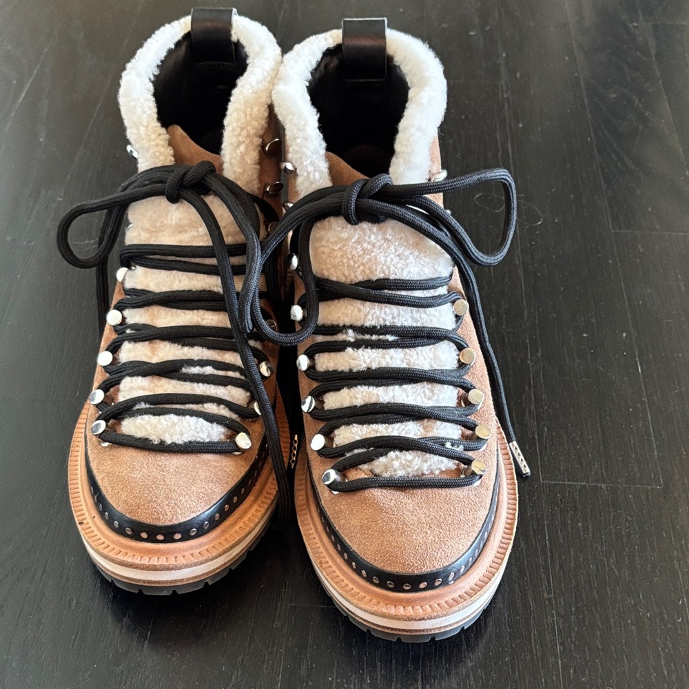 Rag & Bone Black and Tan Shearling Boots